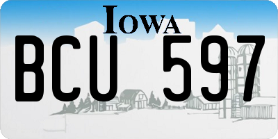 IA license plate BCU597