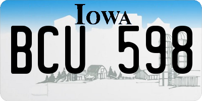 IA license plate BCU598