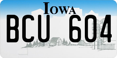 IA license plate BCU604