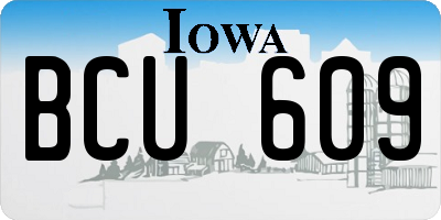 IA license plate BCU609