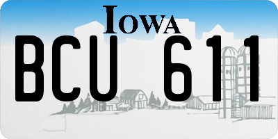 IA license plate BCU611