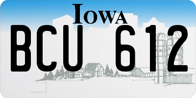 IA license plate BCU612