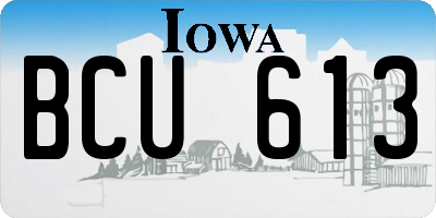 IA license plate BCU613
