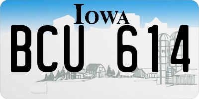 IA license plate BCU614