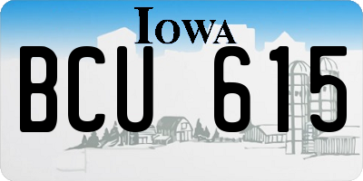 IA license plate BCU615