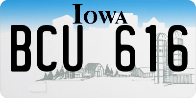 IA license plate BCU616