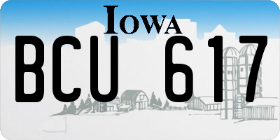IA license plate BCU617