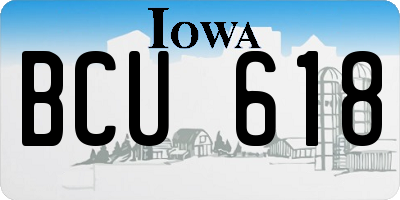 IA license plate BCU618
