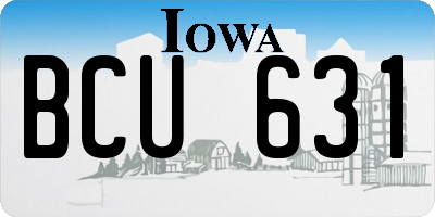 IA license plate BCU631