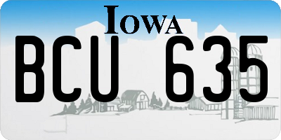 IA license plate BCU635
