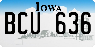 IA license plate BCU636