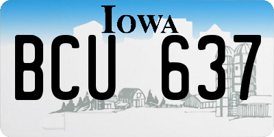 IA license plate BCU637