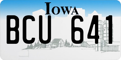 IA license plate BCU641
