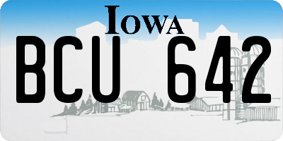 IA license plate BCU642