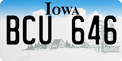 IA license plate BCU646