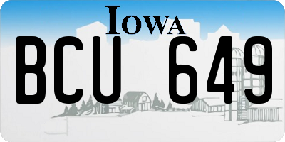 IA license plate BCU649
