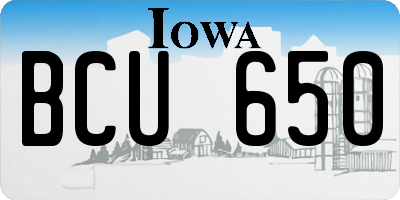 IA license plate BCU650
