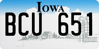 IA license plate BCU651