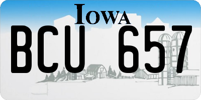IA license plate BCU657
