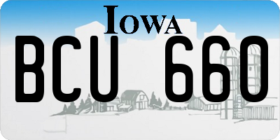 IA license plate BCU660