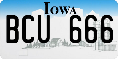 IA license plate BCU666