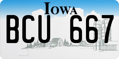 IA license plate BCU667