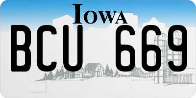 IA license plate BCU669
