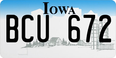 IA license plate BCU672