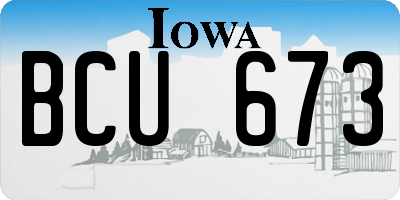 IA license plate BCU673
