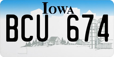 IA license plate BCU674