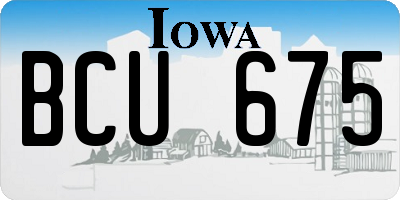IA license plate BCU675