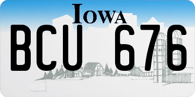 IA license plate BCU676