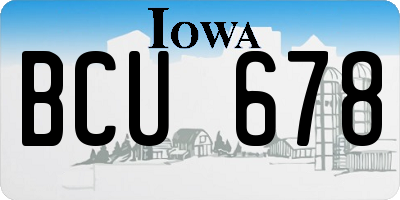 IA license plate BCU678