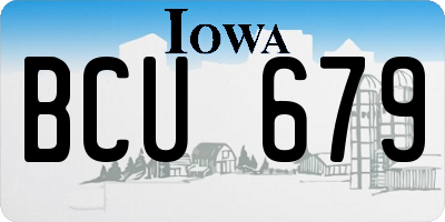 IA license plate BCU679