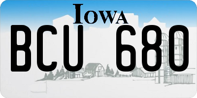IA license plate BCU680