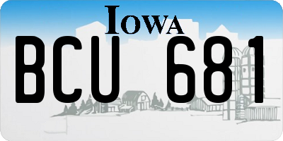 IA license plate BCU681