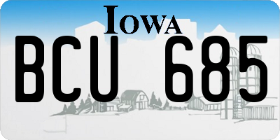 IA license plate BCU685