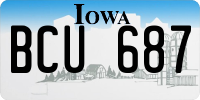 IA license plate BCU687