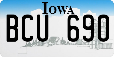 IA license plate BCU690