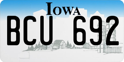 IA license plate BCU692