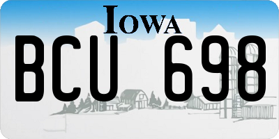 IA license plate BCU698