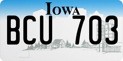 IA license plate BCU703