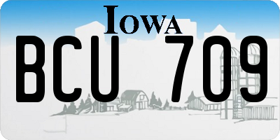 IA license plate BCU709