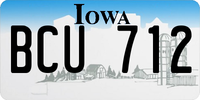 IA license plate BCU712