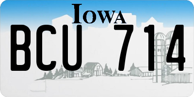 IA license plate BCU714