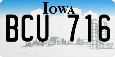 IA license plate BCU716