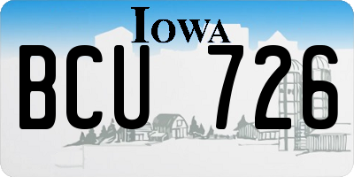 IA license plate BCU726