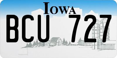 IA license plate BCU727