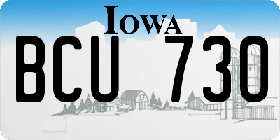 IA license plate BCU730