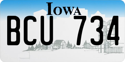 IA license plate BCU734